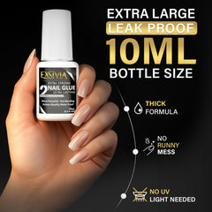 EXSIVIA nail glue precision brush applying neatly to nails