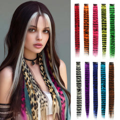 EXTACIO leopard-print clip-in extensions for bold, dramatic length