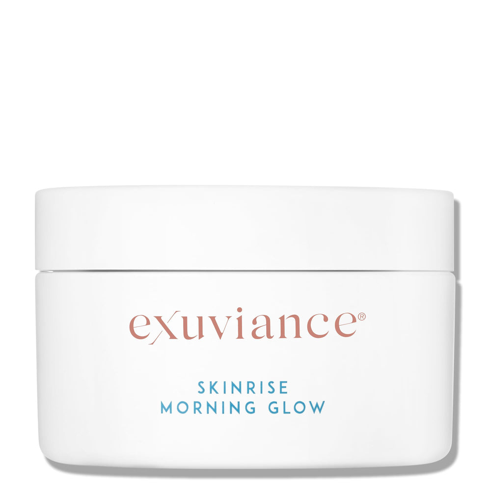 EXUVIANCE SkinRise Morning Glow packaging showing premium toner pads for refreshed mornings.