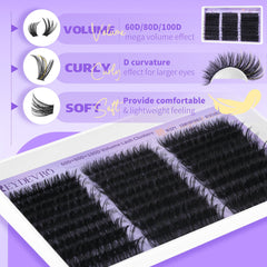 EYDEVRO 300-piece cluster lashes offer multiple looks in one box.