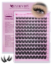EYDEVRO Bunny Lash Clusters manga close-up for a wide-eyed kawaii look.