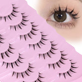 EYDEVRO wispy manga lashes with seven clusters for defined eyes.
