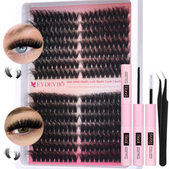 EYDEVRO fluffy lash clusters kit contents for easy at home lash extensions