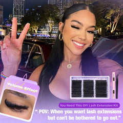 EYDEVRO lash bond and seal included to secure clusters.