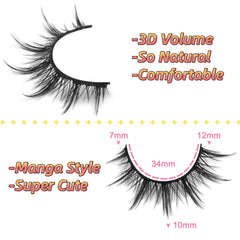 EYDEVRO Manga Lashes 3D volume clusters close-up for dramatic cosplay