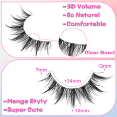 EYDEVRO Manga Lashes Clear Band Cosplay — flexible invisible band for seamless eye shaping.