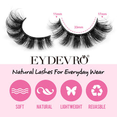EYDEVRO Mink Lashes D curl for added lift and definition