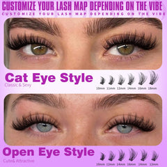 EYDEVRO mixed-length lashes 9-18mm arranged for a versatile eye look.