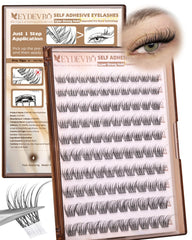EYDEVRO natural self-adhesive wispy lash clusters add subtle volume for daily wear.