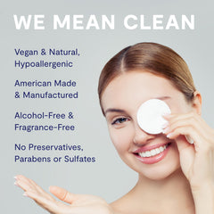 Eye Love lid and lash cleanser pump bottle with easy, controlled application.
