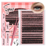 EYEVIS Lash Clusters Kit contents showing 300 pieces for customizable lash looks.