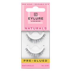 Eylure Naturals No. 031 pre-glued band close-up for fast, mess-free wear.