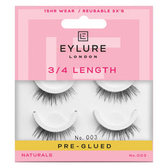Eylure Press On No. 003 accent lashes with natural lift and no glue.