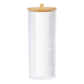 Eyxformula cotton round holder front view shows elegant vanity organization