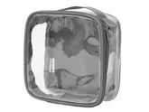 EzPacking clear TSA bag top view showing organized 3-1-1 compartments for quick security