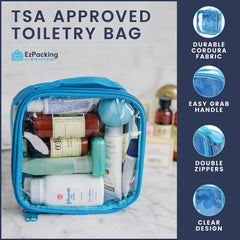 EzPacking transparent PVC pouch highlights items for quick checks during airport screening