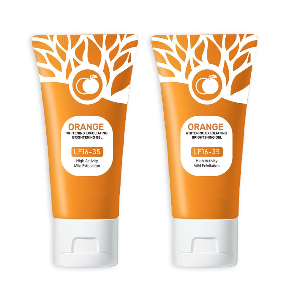 Gel exfoliante Ezyuanchly naranja para cara y cuerpo, limpia profundamente y deja sensación fresca.