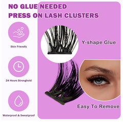 Fablosslashes glueless lashes showing no glue design and easy removal