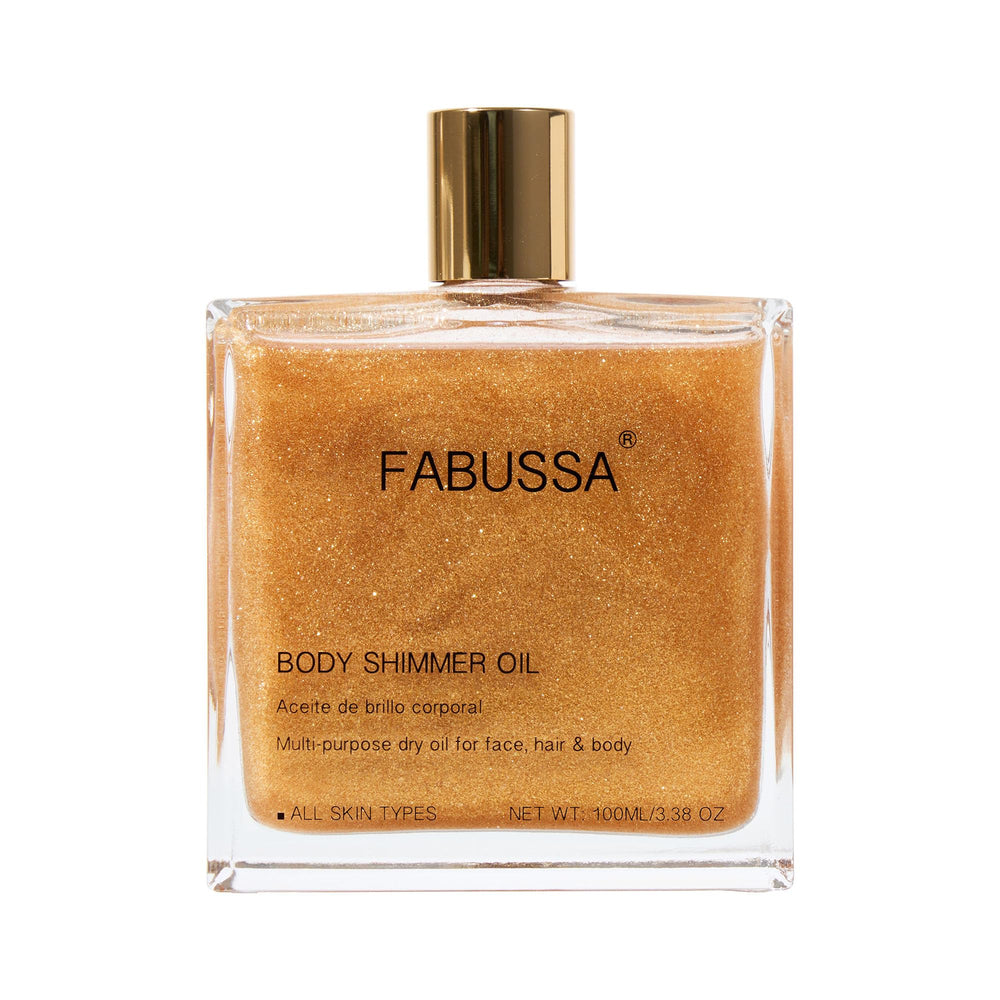 Fabussa Aceite Brillo Corporal en rostro y cuerpo, aporta brillo natural a la piel.
