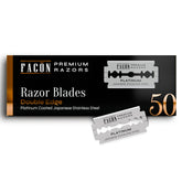 FACON 50-count double-edge blades for a smooth, precise shave.
