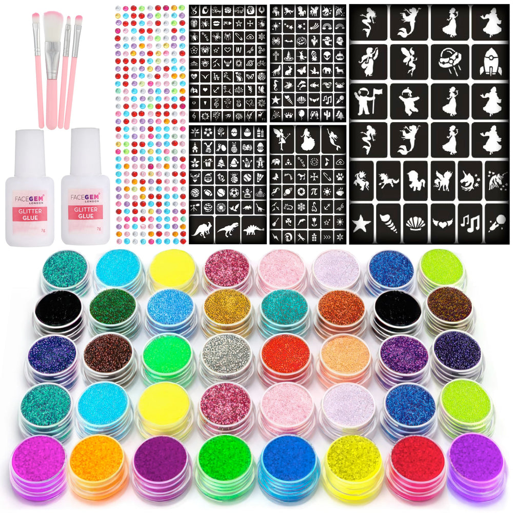 Facegem London: tatuajes brillantes con 40 colores para diversión segura de niños