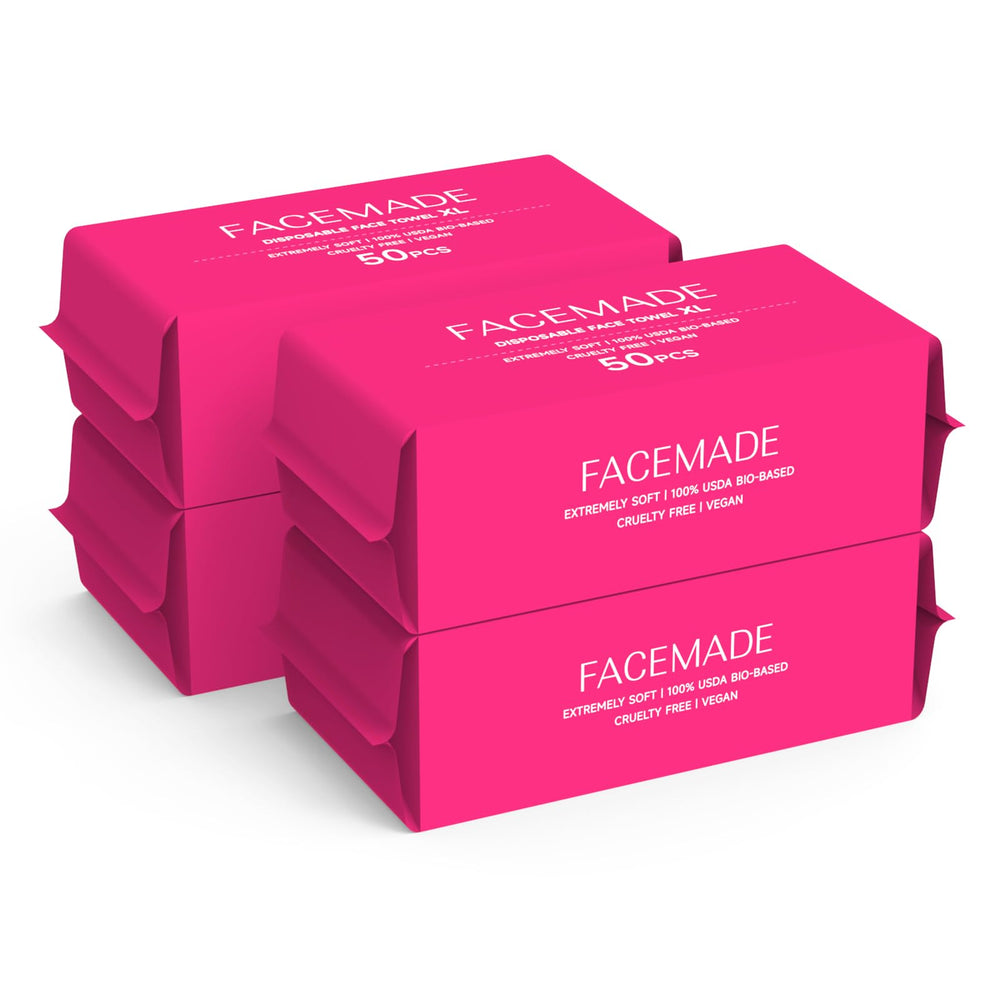 FACEMADE 200-count four-pack front view highlights eco packaging and biobased materials.