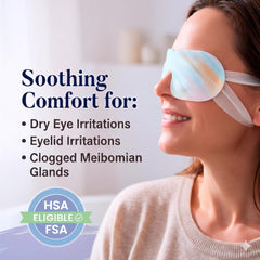FACEMOON eye mask close-up showing heat therapy for soothing tired eyes.