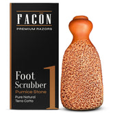 FACON pumice stone front view highlighting natural terra-cotta craftsmanship for gentle exfoliation