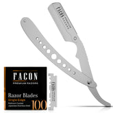 FACON straight razor kit handle grip delivers precise control for a clean shave.