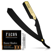 FACON straight razor kit with premium stainless steel for durable, precise shaves