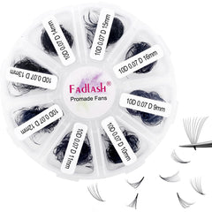 FADLASH 1000 fans 10D premade volume extensions close-up showing dense, dramatic lashes