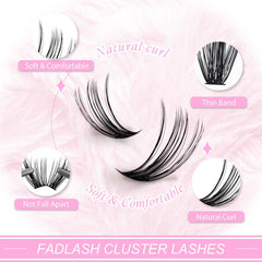 FADLASH DIY lash clusters mixed lengths 8-16mm for versatile looks.