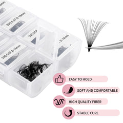 FADLASH easy-pickup premade fans speed up lash appointments.