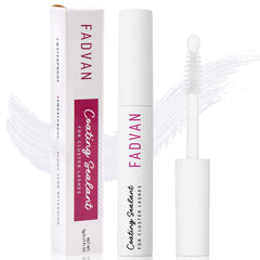 FADVAN lash sealant bottle close-up with clear, thin formula for longer retention.
