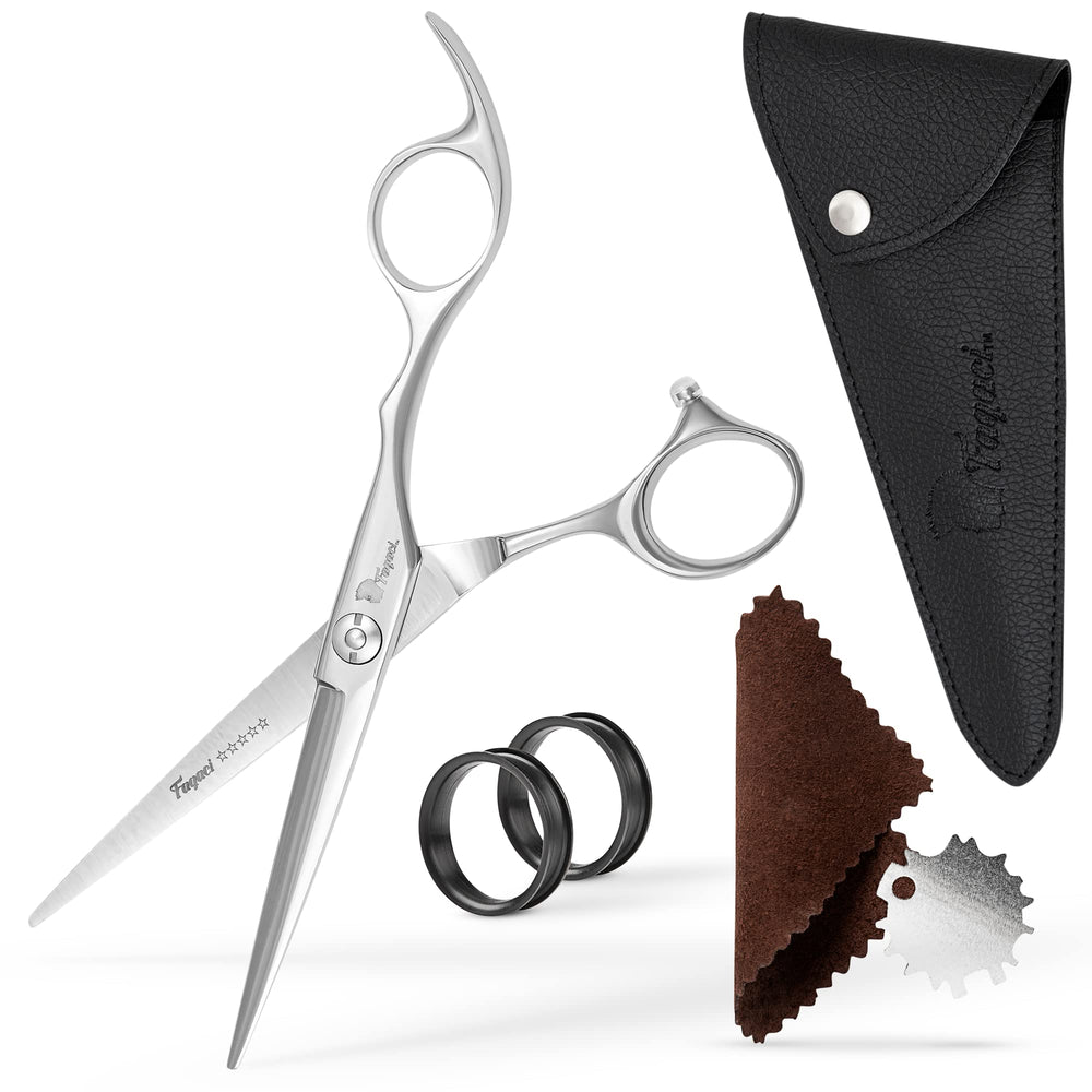 Fagaci professional hair scissors show razor-sharp edges for precise, clean cuts