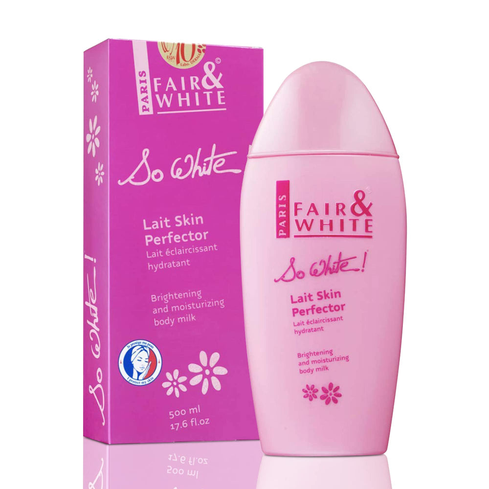 Fair & White So White lotion bottle close-up for brightening skin