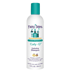 Botella de Fairy Tales Curly Q hidratante champú para rizos.