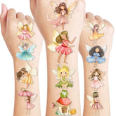 96PCS Fairy Temporary Tattoos sheet 1 with woodland designs for party favors.