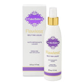 Fake Bake Flawless self-tanning bottle showing color guide for even application.