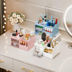 Fanado makeup organizer with brush holder for skincare routines within reach