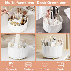 Fanado multifunction storage with five compartments keeps cosmetics organized