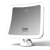 Fancii 20x magnifying mirror with LED front view for precise makeup checks.