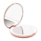 Fancii Lumi rose gold travel mirror closed for on-the-go makeup
