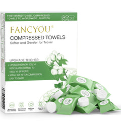 Fancyou compressed towel coin format for easy packing and expansion