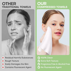 Fancyou toalla facial desechable de fibra vegetal, suave y segura para piel sensible.
