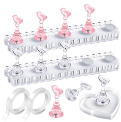 Sostén de uñas Fandamei con base en ola transparente, ideal para practicar uñas.
