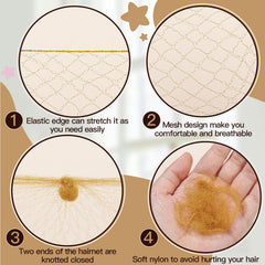 Fandamei bun hair net 30cm blends with light brown hair for neat buns