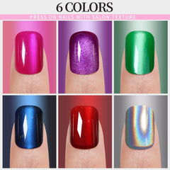 Fandamei hot pink cat eye nails with vibrant color and shine for everyday wear