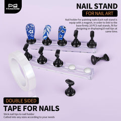 Fandamei clear nail stand base provides steady support during design displays.