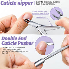 FANDAMEI cuticle pushers help clean and push back cuticles.